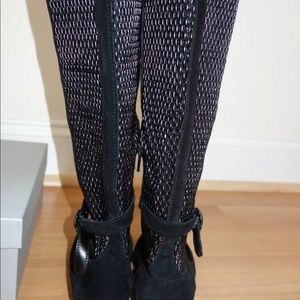 FABIANELLI SUEDE STRETCH BLACK BOOTS 7 Italy